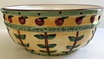 Dicksons Karla Dornacher Serving Bowl 10.25" Ceramic Round 2002 Apple Gods Eye. Fixed Price $32.97.