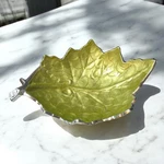 Beautiful Julia Knight Leaf Centerpiece Bowl-large Green/silver Swirl Designed. Fixed Price $69.00.