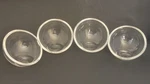 Rochere Set Of 4 Bubble Appetizer Dish Clear Slanted Glass Elegant Restaurant. Fixed Price $25.95.