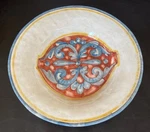 Vtg C.a.f.f. Gubbio Italy Handmade & Painted Signed Ceramic Pasta Bowl 10.25. Fixed Price $45.00.