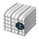 5-PACK Fiesta Stripe 100% Cotton Kitchen Towels 18X26 Inch Multi Grey Set. Fixed Price $31.99.