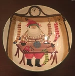 Vietri Old St. Nick Large Salad Serving Bowl Limited Edition 2013 Signed - Nos. Fixed Price $124.99.