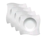 Villeroy & Boch New Wave 4 Soup Plates Porcelain. Fixed Price $100.00.