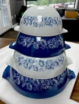 Vintage Pyrex Cinderella Mixing Bowls, Colonial Mist, Set Of 4, (441-444). Fixed Price $249.95.