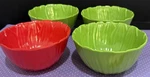 Walmart Melamine Flower Dipping Set Of 4 Green Red 2 Inch New. Fixed Price $19.99.