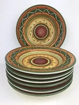 Pier 1 "etrusco" 7 Salad Plates Big Bowl Hand Painted Made Italy. Fixed Price $65.00.