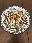 Anthropologie Nathalie Lete Tigre Tiger Dinner Plate 10" Stoneware Crazing. Fixed Price $75.00.