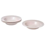 Set Of 4 Ikea Paradisisk Glass Rim Deep Plate Soup Bowls 8.5 Pale Pink France. Fixed Price $39.01.