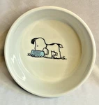 Peanuts Snoopy Gibson Stoneware Pet Bowl 5" Diameter, Pink Stripes #5015. Fixed Price $12.95.