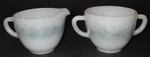 Federal Glass FEG50 Black Threading On White Sugar Bowl & Creamer Heat Proof. Fixed Price $14.99.