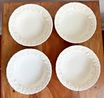 Wedgewood Queensware Cream, Cereal Bowl, Set Of 4, Shell/grapevine. Fixed Price $76.00.