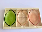 Pier 1 One Imports- Set Of 3 Leaf Dishes- Rose Green Gold Soap Candy Trinkets. Fixed Price $5.00.