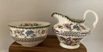 Spode England Chinese Rose 2/9253 Open Sugar Bowl Creamer Set. Fixed Price $34.98.