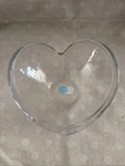 Nambe Glass Heart Shape Bowl For Home Decor Serveware, Medium 8.50 Clear. Fixed Price $39.98.