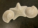 Mud Pie Sand Nautilus Collection Seashell Starfish Triple Dip Bowl/tray. Fixed Price $26.95.