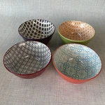 Signature Housewares Geometric Colorful Small 4.5 Bowls Set Of. Fixed Price $29.99.