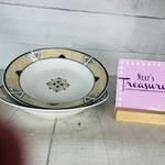 Studio Nova Moon Dance YA058 Aztec Geometric Designtan Blue Rim Soup Bowls Set 2. Fixed Price $27.19.