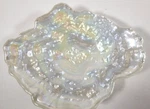 Akcam Turkish Oyster Shell Glass Plate Tray White Irridescent 6.5" By 4.75". Fixed Price $10.96.