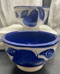 Vintage Ceramic Bowl Alfa Italy; Blue And White Pottery Apple/ Pear, Peach. Fixed Price $18.00.