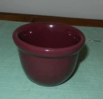 Vintage Burgundy Pottery Unmarked Small Bowl Custard Cup. Fixed Price $18.50.