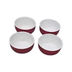 Set Of 4 Red And White Solid Round Cereal Bowls For Adults Dinnerware Kitchen. Fixed Price $17.76.