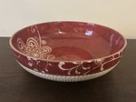 Pier Meribeth Round Red Serving Vegetable Bowl 12 Floral Euc. Fixed Price $19.95.