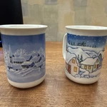 Seasons Greetings Collection White Coffee Cups Set 2 From 1994 Villeroy & Boch. Fixed Price $16.00.
