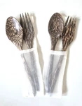 2 Pair Wood Spoon Fork Cutlery Cooking Serving Natural Eco Bag Case Food Camping. Fixed Price $23.99.