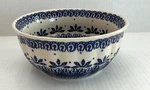 Polish Pottery Handmade Bowl Blue Lace Manufaktura Boleslawcu L. Presciak. Fixed Price $25.95.