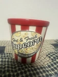 Vintage Wabash Valley Farms Ceramic Popcorn Bowl Tub Container 5" Tall Planter. Fixed Price $25.00.