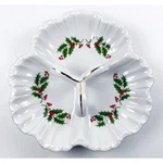 All The Trimmings Macys Divided Candy Dish Japan Christmas Holly Berry Gold. Fixed Price $32.00.