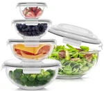 Kitchen Mixing Bowls. 5PC Glass With Lids Set Neat Nesting Lar.... Fixed Price $69.34.