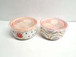 Set Of 2 Signature Housewares Stoneware Bowls With Lid Multicolor China. Fixed Price $20.00.