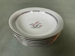 Six Fruit Berry Dessert Bowls Noritake 5556 Lilybell Platinum Near Mint 1/2". Fixed Price $29.95.