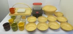Mixed Lot Of Vintage Used Yellow Black Tupperware Plastic 880-5 Bowls Containers. Fixed Price $189.99.