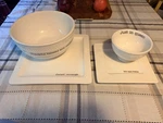 Mud Pie Ceramic 4-PC Entertaining Lot Queso Dip Set Mashed Potato Bowl Platters. Fixed Price $40.00.
