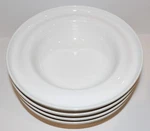 Lovely Htf Set Of 4 Nambe Porcelain Eden Eva Zeisel White 7/8" Rim Soup Bowls. Fixed Price $249.99.