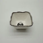 Pampa Bay Porcelain Snack Bowl With Silver Bead Edge. Fixed Price $19.99.