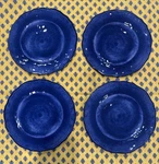 Le Cadeaux Melamine Salad Appetizer Plates 6 Set 4 Campania Blue Scallop Edge. Fixed Price $32.00.