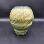 The Vegan Pottery Studio Vase Hand Thrown Signed Green 8 Inch Tall. Fixed Price $29.97.