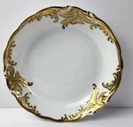Walbrzych WLB3 Poland Embossed Gold Leaf Rim, 7-5/8" Coupe Bowl. Fixed Price $34.64.