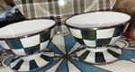 Mackenzie Childs Courtly Check Enamel Ice Cream Dish New Set Of 2. Fixed Price $99.00.