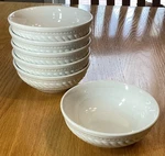 Set Of 6 Gibson Imperial Braid Round White 5-3/8-INCH Fruit Dessert Bowls. Fixed Price $74.95.