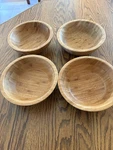 4 Bamboo Wood Salad Bowls By Lipper International - 7" Diameter X 2.25" High. Fixed Price $14.99.