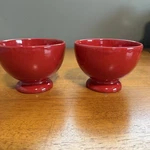 Waechtersbach Germany Fun Factory Cherry Red Footed Bowls Set Of 2 Vintage. Fixed Price $30.00.