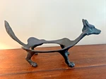 Pottery Barn Black Cast-iron Fox Figurine Serving Stand Bowl Holder 15 Long. Fixed Price $42.00.