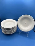 Juliska Berry & Thread Rimmed Soup Bowls Whitewash Set Of 12 Euc. Fixed Price $250.00.