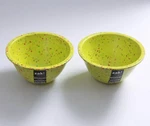 New Set Of 2 Zak! Designs Confetti Lime Green Melamine Bowls 5/8". Fixed Price $37.00.