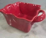 Bia Glazed Cookware W/handles In Red. Oven, Microwave, Dishwasher Safe..... Fixed Price $7.00.