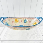 Temp-tations Easter Egg Hunt Centerpiece Serving Bowl Handles Oval Cor Spring. Fixed Price $29.95.